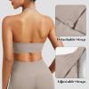 imageYEOREO Sports Bras for Women Open Back Workout Gym Bra Padded Medium Impact Yoga Tops with Ajustable Back StrapsMinky