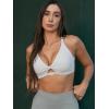 imageYEOREO Sports Bras for Women Open Back Workout Gym Bra Padded Medium Impact Yoga Tops with Ajustable Back StrapsPearl Grey