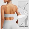imageYEOREO Sports Bras for Women Open Back Workout Gym Bra Padded Medium Impact Yoga Tops with Ajustable Back StrapsPearl Grey