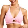 imageYEOREO Sports Bras for Women Open Back Workout Gym Bra Padded Medium Impact Yoga Tops with Ajustable Back StrapsPetal Pink