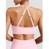 imageYEOREO Sports Bras for Women Open Back Workout Gym Bra Padded Medium Impact Yoga Tops with Ajustable Back StrapsPetal Pink