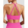 imageYEOREO Sports Bras for Women Open Back Workout Gym Bra Padded Medium Impact Yoga Tops with Ajustable Back StrapsRose Red