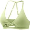 imageYEOREO Sports Bras for Women Open Back Workout Gym Bra Padded Medium Impact Yoga Tops with Ajustable Back StrapsBean Green
