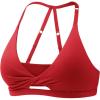 imageYEOREO Sports Bras for Women Open Back Workout Gym Bra Padded Medium Impact Yoga Tops with Ajustable Back StrapsChristmas Red