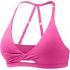 imageYEOREO Sports Bras for Women Open Back Workout Gym Bra Padded Medium Impact Yoga Tops with Ajustable Back StrapsRose Red