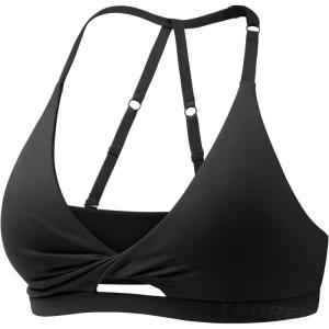 imageYEOREO Sports Bras for Women Open Back Workout Gym Bra Padded Medium Impact Yoga Tops with Ajustable Back StrapsBlack