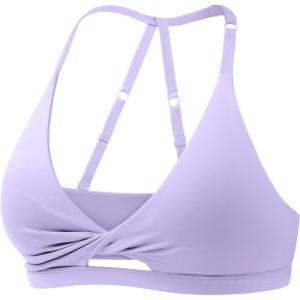 imageYEOREO Sports Bras for Women Open Back Workout Gym Bra Padded Medium Impact Yoga Tops with Ajustable Back StrapsLight Purple
