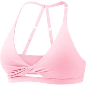 imageYEOREO Sports Bras for Women Open Back Workout Gym Bra Padded Medium Impact Yoga Tops with Ajustable Back StrapsPetal Pink