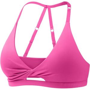 imageYEOREO Sports Bras for Women Open Back Workout Gym Bra Padded Medium Impact Yoga Tops with Ajustable Back StrapsRose Red