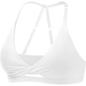 imageYEOREO Sports Bras for Women Open Back Workout Gym Bra Padded Medium Impact Yoga Tops with Ajustable Back StrapsWhite