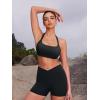 imageYEOREO Roxanie Women Halter Sports Bra Scoop Neck Removable Padded Open Back Yoga Workout Crop Tank TopBlack