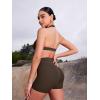 imageYEOREO Roxanie Women Halter Sports Bra Scoop Neck Removable Padded Open Back Yoga Workout Crop Tank TopCocoa