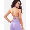 imageYEOREO Roxanie Women Halter Sports Bra Scoop Neck Removable Padded Open Back Yoga Workout Crop Tank TopLight Purple