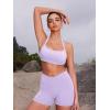 imageYEOREO Roxanie Women Halter Sports Bra Scoop Neck Removable Padded Open Back Yoga Workout Crop Tank TopLight Purple