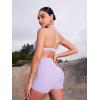 imageYEOREO Roxanie Women Halter Sports Bra Scoop Neck Removable Padded Open Back Yoga Workout Crop Tank TopLight Purple