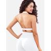 imageYEOREO Roxanie Women Halter Sports Bra Scoop Neck Removable Padded Open Back Yoga Workout Crop Tank TopWhite