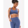 imageYEOREO SoftHue Women Halter Sports Bra Workout Seamless Padded Basic Bra Open Back Yoga Gym Crop TopBlue Grey