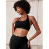 imageYEOREO SoftHue Women Halter Sports Bra Workout Seamless Padded Basic Bra Open Back Yoga Gym Crop TopDark