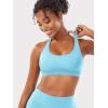 imageYEOREO SoftHue Women Halter Sports Bra Workout Seamless Padded Basic Bra Open Back Yoga Gym Crop TopLight Blue