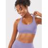 imageYEOREO SoftHue Women Halter Sports Bra Workout Seamless Padded Basic Bra Open Back Yoga Gym Crop TopLight Purple