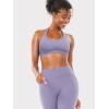 imageYEOREO SoftHue Women Halter Sports Bra Workout Seamless Padded Basic Bra Open Back Yoga Gym Crop TopLight Purple