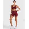 imageYEOREO Women Gym Shorts Workout High Waist Hidden Scrunch Butt Lifting Tummy Control 45quot Yoga Impact ShortsAnkela Red