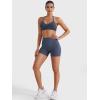 imageYEOREO Women Gym Shorts Workout High Waist Hidden Scrunch Butt Lifting Tummy Control 45quot Yoga Impact ShortsNavy Blue