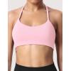 imageYEOREO Womens Sports Bra Halter Workout Sports Bra Strappy Criss Cross Back Bra Removable Padded Yoga Crop TopBaby Pink