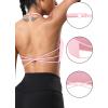 imageYEOREO Womens Sports Bra Halter Workout Sports Bra Strappy Criss Cross Back Bra Removable Padded Yoga Crop TopBaby Pink
