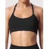 imageYEOREO Womens Sports Bra Halter Workout Sports Bra Strappy Criss Cross Back Bra Removable Padded Yoga Crop TopBlack