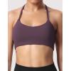 imageYEOREO Womens Sports Bra Halter Workout Sports Bra Strappy Criss Cross Back Bra Removable Padded Yoga Crop TopBlack Berry Purple