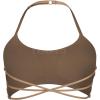imageYEOREO Womens Sports Bra Halter Workout Sports Bra Strappy Criss Cross Back Bra Removable Padded Yoga Crop TopBrown