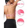 imageYEOREO Womens Sports Bra Halter Workout Sports Bra Strappy Criss Cross Back Bra Removable Padded Yoga Crop TopCandy Pink