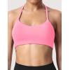 imageYEOREO Womens Sports Bra Halter Workout Sports Bra Strappy Criss Cross Back Bra Removable Padded Yoga Crop TopCandy Pink