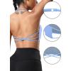 imageYEOREO Womens Sports Bra Halter Workout Sports Bra Strappy Criss Cross Back Bra Removable Padded Yoga Crop TopIce Blue