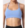 imageYEOREO Womens Sports Bra Halter Workout Sports Bra Strappy Criss Cross Back Bra Removable Padded Yoga Crop TopIce Blue