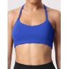 imageYEOREO Womens Sports Bra Halter Workout Sports Bra Strappy Criss Cross Back Bra Removable Padded Yoga Crop TopKlein Blue