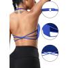 imageYEOREO Womens Sports Bra Halter Workout Sports Bra Strappy Criss Cross Back Bra Removable Padded Yoga Crop TopKlein Blue
