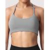imageYEOREO Womens Sports Bra Halter Workout Sports Bra Strappy Criss Cross Back Bra Removable Padded Yoga Crop TopLight Grey