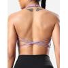 imageYEOREO Womens Sports Bra Halter Workout Sports Bra Strappy Criss Cross Back Bra Removable Padded Yoga Crop TopLight Purple