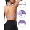 imageYEOREO Womens Sports Bra Halter Workout Sports Bra Strappy Criss Cross Back Bra Removable Padded Yoga Crop TopLight Purple