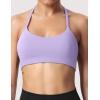 imageYEOREO Womens Sports Bra Halter Workout Sports Bra Strappy Criss Cross Back Bra Removable Padded Yoga Crop TopLight Purple