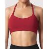 imageYEOREO Womens Sports Bra Halter Workout Sports Bra Strappy Criss Cross Back Bra Removable Padded Yoga Crop TopMaroon