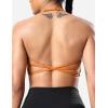 imageYEOREO Womens Sports Bra Halter Workout Sports Bra Strappy Criss Cross Back Bra Removable Padded Yoga Crop TopOrange