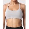 imageYEOREO Womens Sports Bra Halter Workout Sports Bra Strappy Criss Cross Back Bra Removable Padded Yoga Crop TopPearl Grey