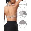 imageYEOREO Womens Sports Bra Halter Workout Sports Bra Strappy Criss Cross Back Bra Removable Padded Yoga Crop TopPearl Grey