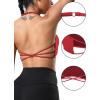 imageYEOREO Womens Sports Bra Halter Workout Sports Bra Strappy Criss Cross Back Bra Removable Padded Yoga Crop TopRed