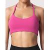 imageYEOREO Womens Sports Bra Halter Workout Sports Bra Strappy Criss Cross Back Bra Removable Padded Yoga Crop TopRose Red