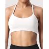 imageYEOREO Womens Sports Bra Halter Workout Sports Bra Strappy Criss Cross Back Bra Removable Padded Yoga Crop TopWhite