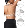 imageYEOREO Womens Sports Bra Halter Workout Sports Bra Strappy Criss Cross Back Bra Removable Padded Yoga Crop TopWhite